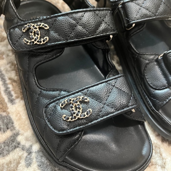Chanel Grained Calfskin Dad Sandal - Picture 1 of 7